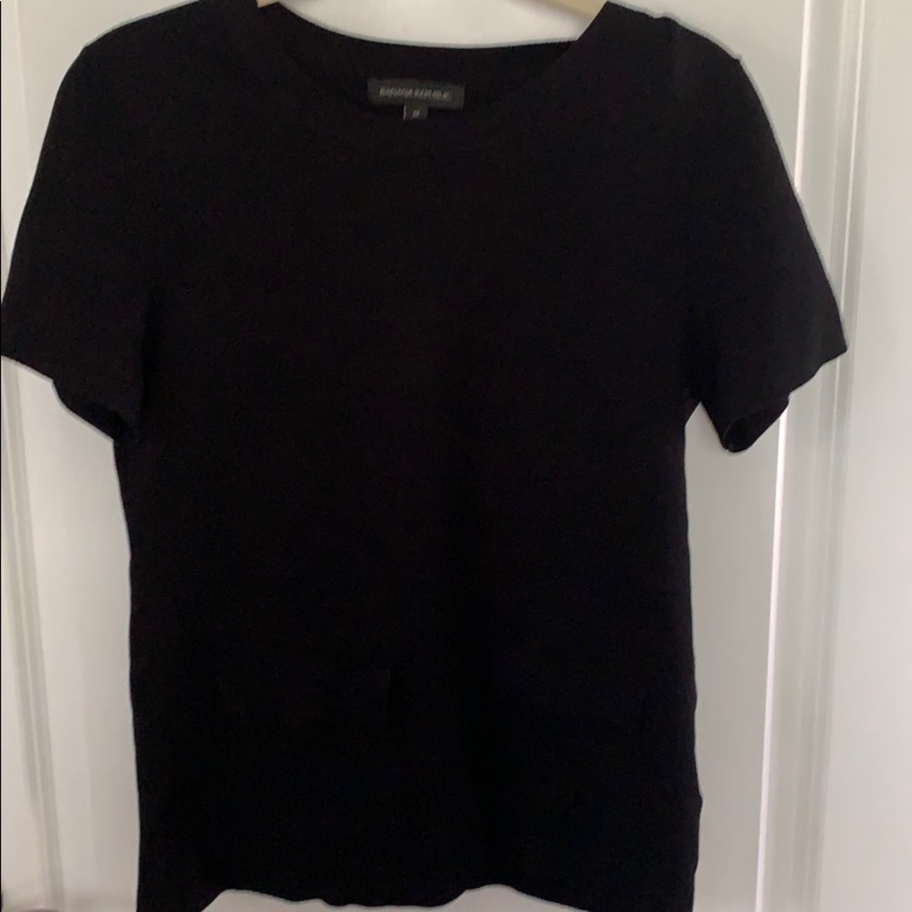Black short sleeve crew neck sweater